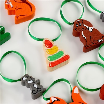 Елочные игрушки «Детские», 25 шт., деревянные