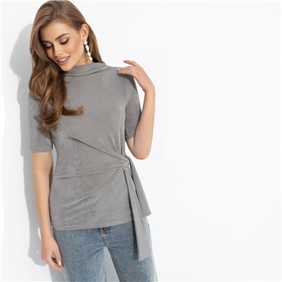 Блуза с декоративной драпировкой, Минимализм с намёком (gray)