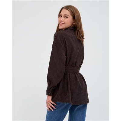 Рубашка женская MINAKU: Casual Collection, размер 48, шоколадный