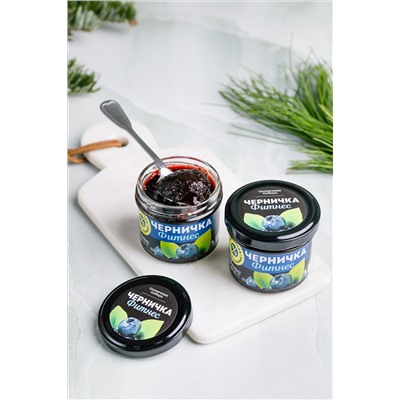 Джем ЧЕРНИЧКА ФИТНЕС / 100 г / без сахара / банка / Солнечная Сибирь