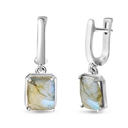 Серьги, лабрадорит, Куб