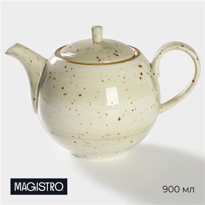 Заварочный чайник Magistro Mediterana, 900 мл, фарфор, бежевый