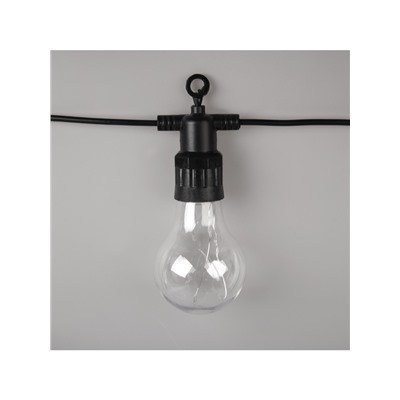 Гирлянда «Белт-лайт» 5 м с насадками «Роса», IP44, УМС, тёмная нить, 50 LED, свечение белое, 3 В