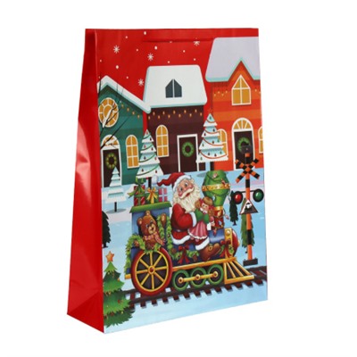 Пакет подарочный Новый год 55x40x13см / 450XL /уп 12/240/микс/128г/м2