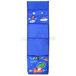 Кармашки-органайзер в шкафчик для детского сада 5 карманов 83x24 см голубой