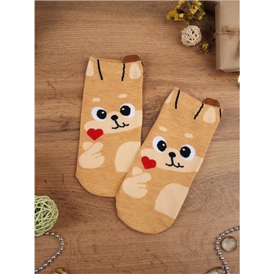 Носки р. 35-40 Кошка короткие / L812 /уп 10/500/1200/ ОДНА ПАРА/ МАРКА