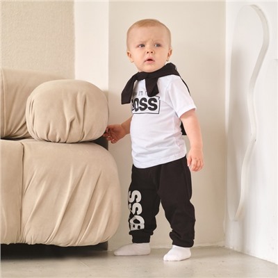 Брюки детские «Крошка Я» Little Boss, рост 80-86 см, чёрные