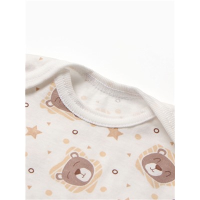 Комплект для новорожденного (боди/штанишки) «Львята», цвет молочный, рост 68 см