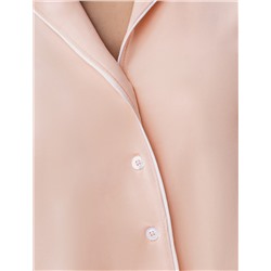 Блузка из эластичного хлопка с контрастным кантом