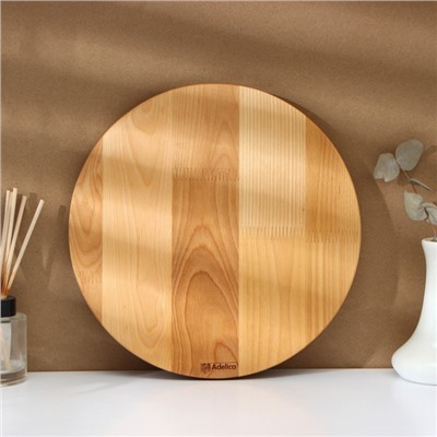 Набор деревянных разделочных досок на подставке «Фортуна», d=30, 20×1.8 см, пропитаны минеральным маслом, берёза