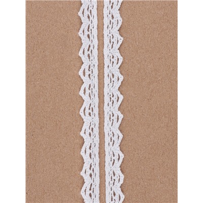 Кружево вязаное, 8 мм, 15±1 м, белое