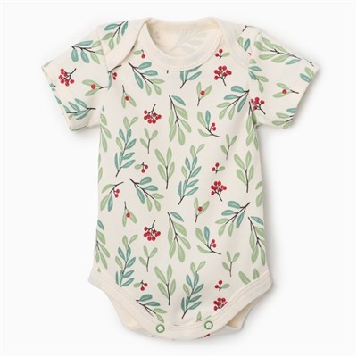 Боди детское «Крошка Я» Christmas, рост 68-74 см, молочное