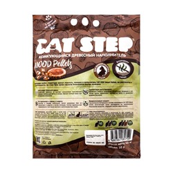 Наполнитель комкующийся растительный Wood Pellets, 10 л, CAT STEP