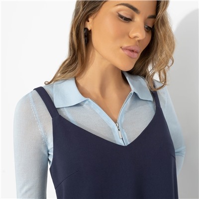 Сарафан , который стройнит, Для важных свиданий (синий)