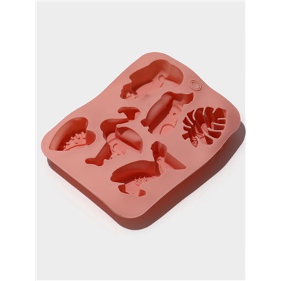 Форма для выпечки Доляна «Тропики», силикон, 18×14×2.5 см, розовая