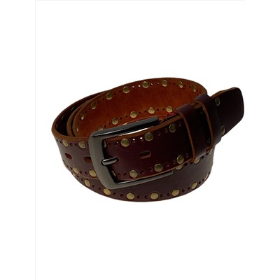 Ремень мужской из натуральной кожи, цвет коричневый