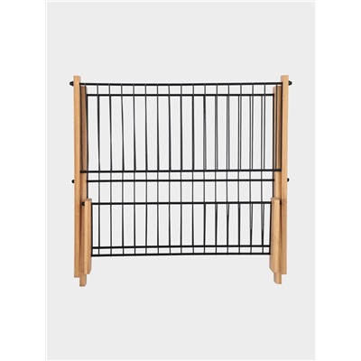 Сушилка для посуды Доляна Meli, 2 уровня, 39.5×34×27.5 см, бамбук, металл, чёрная