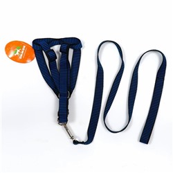 Комплект амуниции рельефный, поводок 120×2 см, ОГ 44-50 см, сине-чёрный