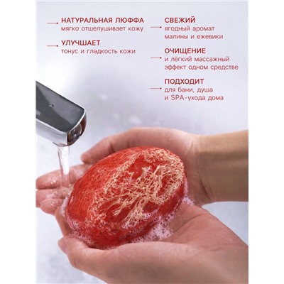 Мыло косметическое Добропаровъ с люффой «массажное» малина-ежевика, 100 г
