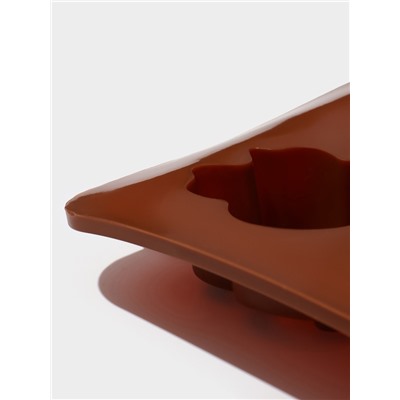 Форма для шоколада Доляна «Насекомые», силикон, 22×11.5×2 см, 8 ячеек, коричневая