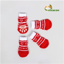 Носки нескользящие «Снежинки» с, L (3.5/5×8 см), набор 4 шт.
