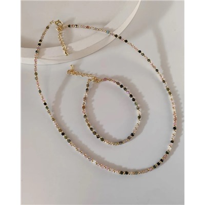 Комплект из натуральных камней и кристаллов