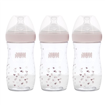 NUK, Simply Natural, Bottles, Pink, 1+ Month, Medium, 2 Bottles, 9 oz (270 ml)
