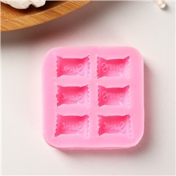 Молд Sweet, силикон, 6×6×1 см, цвет розовый