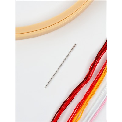 Вышивка гладью на пяльцах «Полевые цветы», 20×20 см