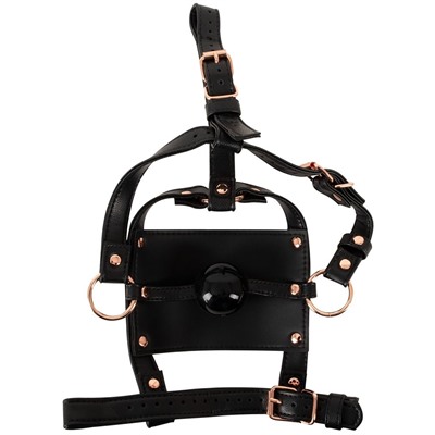 Черный намордник с кляпом-шаром Head Harness With A Gag