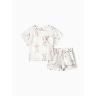 Комплект детский (футболка, шорты) MINAKU, белый, рост 86-92