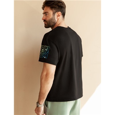 Свободная футболка  с авторским принтом