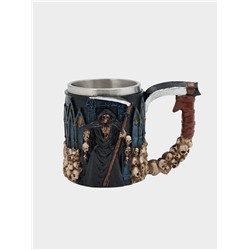 Кружка средневековая «Смерть с косой», 400 мл, нержавеющая сталь, синяя