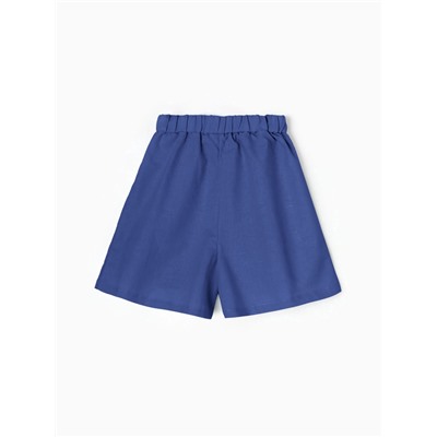 Шорты женские на резинке льняные MINAKU: Safari, синие, размер 44