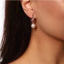 Серьги ювелирная бижутерия коллекция "Дубай" позолота, цвет камня: красный, арт.947.326