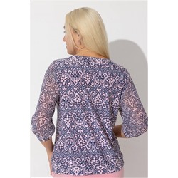 Блузка женская  1986/15/Серый, розовый