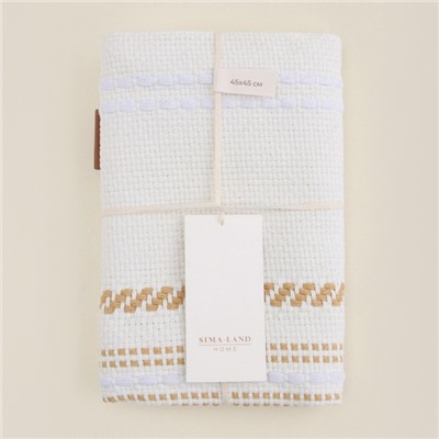 Наволочка декоративная с вышивкой SL Home, 45×45 см, хлопок 100%, молочная