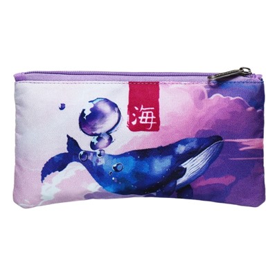 Пенал мягкий, 1 отделение, 120 х 220 мм, плоский, ErichKrause Kawaii Whale, 59904