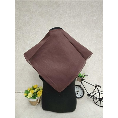 Платок косынка на голову и шею, хлопок, цвет шоколад