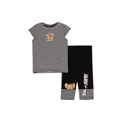 Комплект трикотажный для девочек: брюки (легинсы укороченные), фуфайка (футболка)