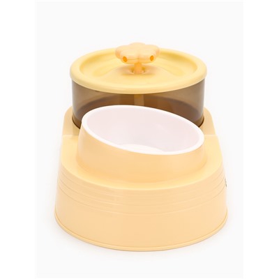 Фонтан для животных с миской «Пижон», 34×17.5×11.5 см, бежевый