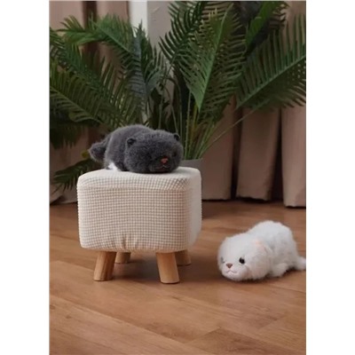 Мягкая игрушка кот- вывернушка серый/ белый, 35 см