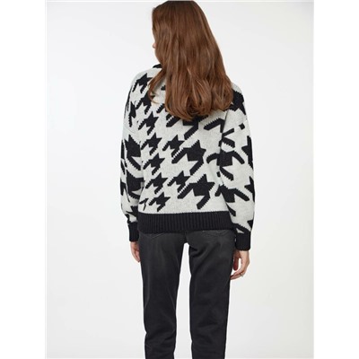 Вязаные джемперы CONTE LDK 307 Oversize-джемпер c вывязанным рисунком "в гусиную лапку"