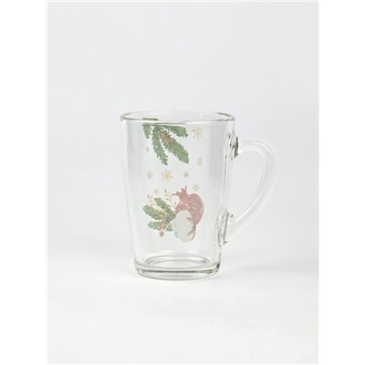 Кружка новогодняя стеклянная «Новогодний гранат», 300 мл