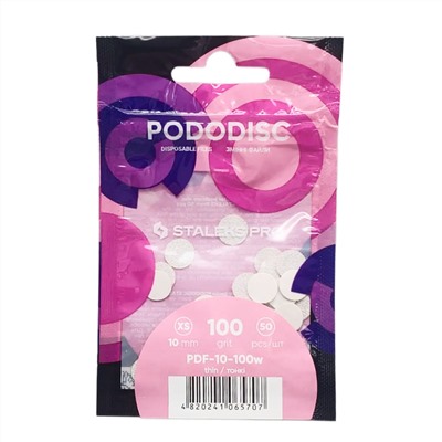 Staleks (Сталекс) Сменные файлы для педикюрного диска / Pododisk XS, 100 грит, 50 шт.