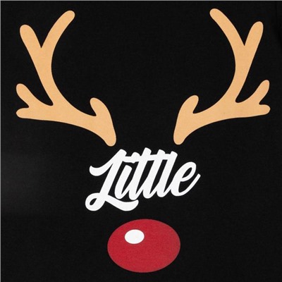 Футболка детская KAFTAN: Xmas little one, чёрная, размер 30, рост 98-104 см