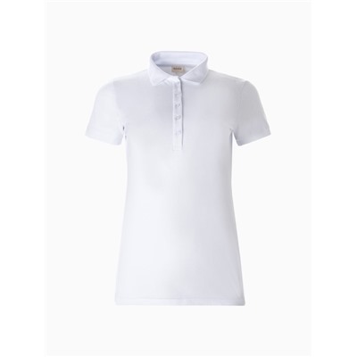 Футболка поло женская MINAKU: Basic line, белая, размер 42