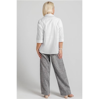 Брюки лен  221/01/Серый меланж