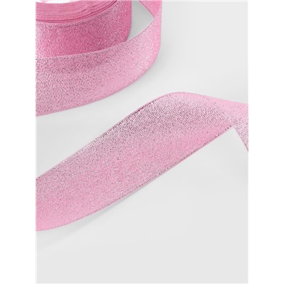 Лента парчовая, 40 мм, 23±1 м, розовая №013