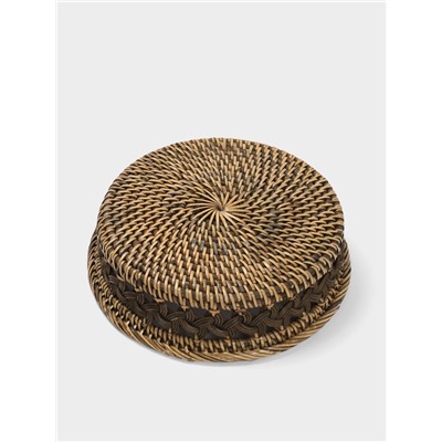 Корзинка плетёная из ротанга, 22×22×6 см